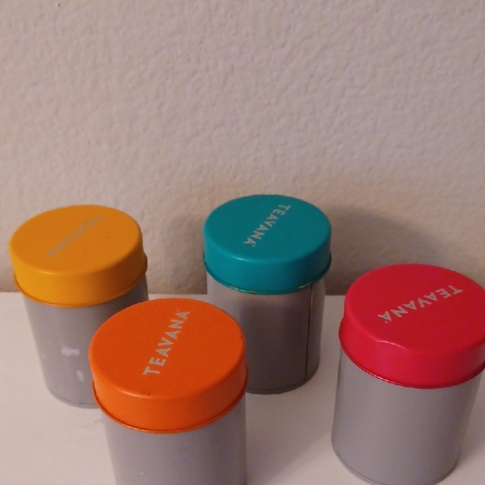 Teavana Vibrant Tea Tin Collection Lot Of 4
